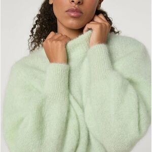 Rouje Mint Green Cowl Neck Sweater